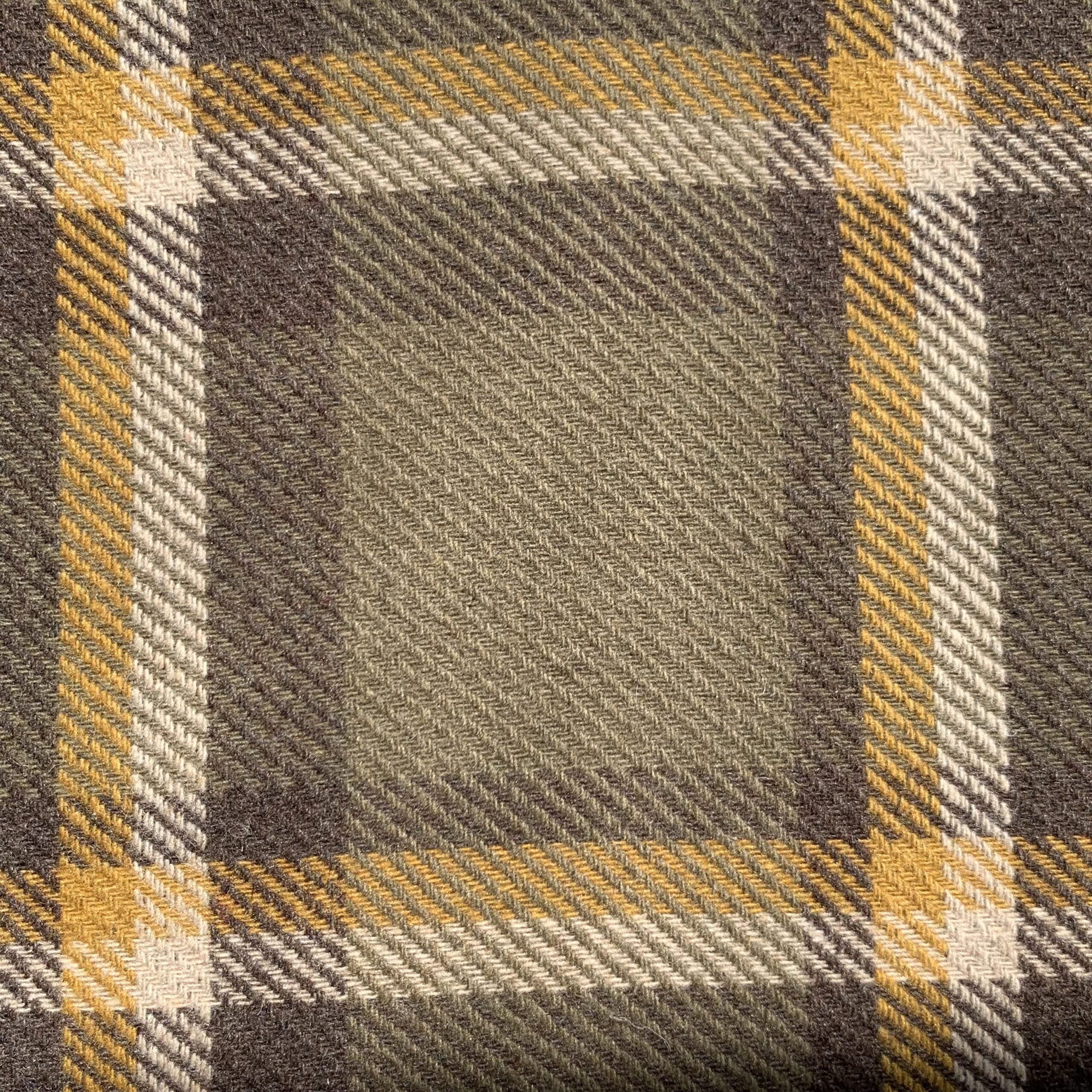 tissu carreaux marron blanc moutarde