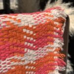 carreux texturé fushia, orange beige