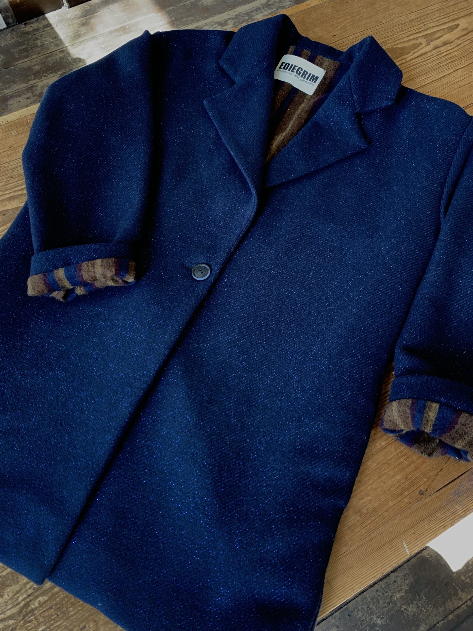 tissu bleu lurex
