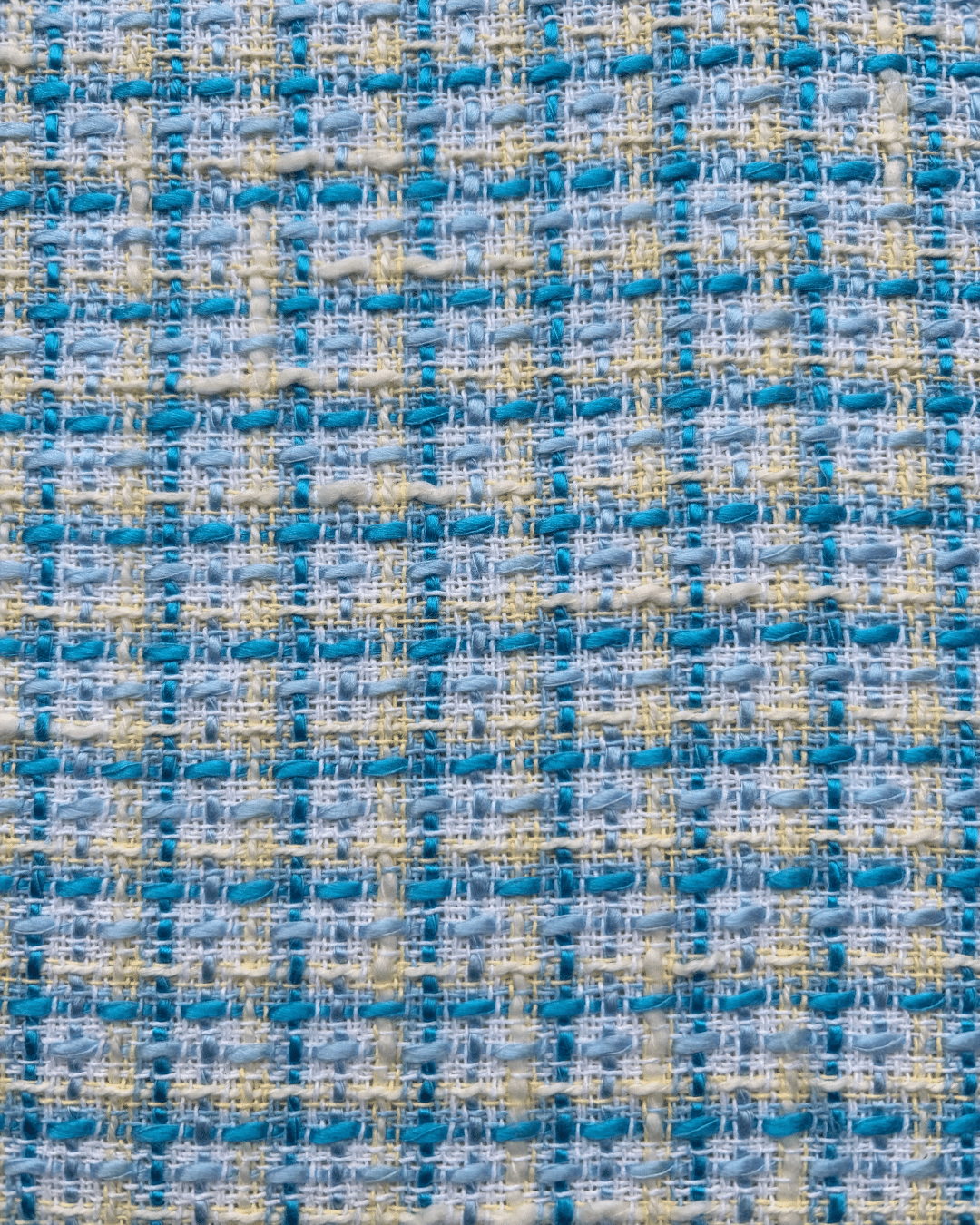tissu tweed bleu mer