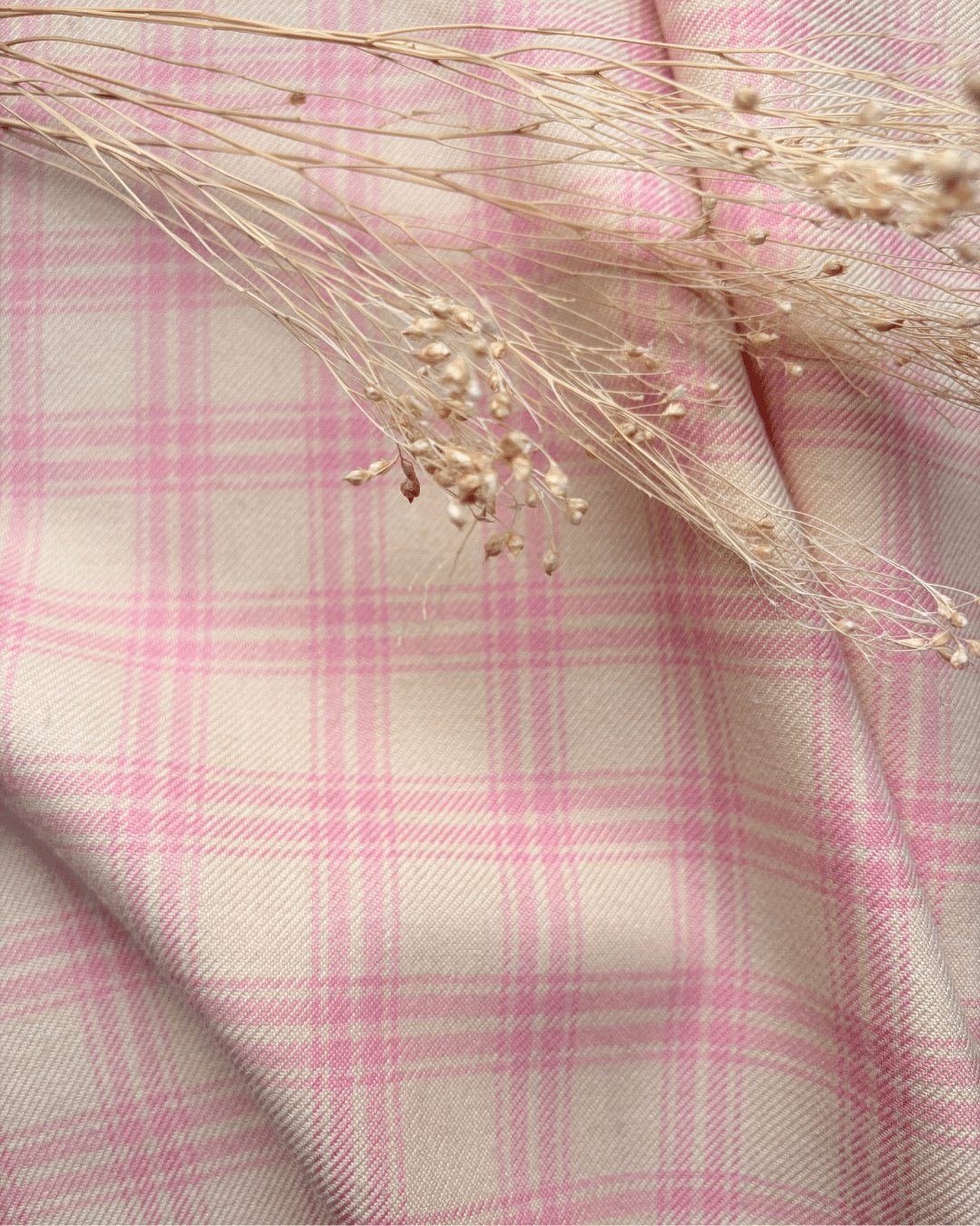 tissu carreaux vanille fraise