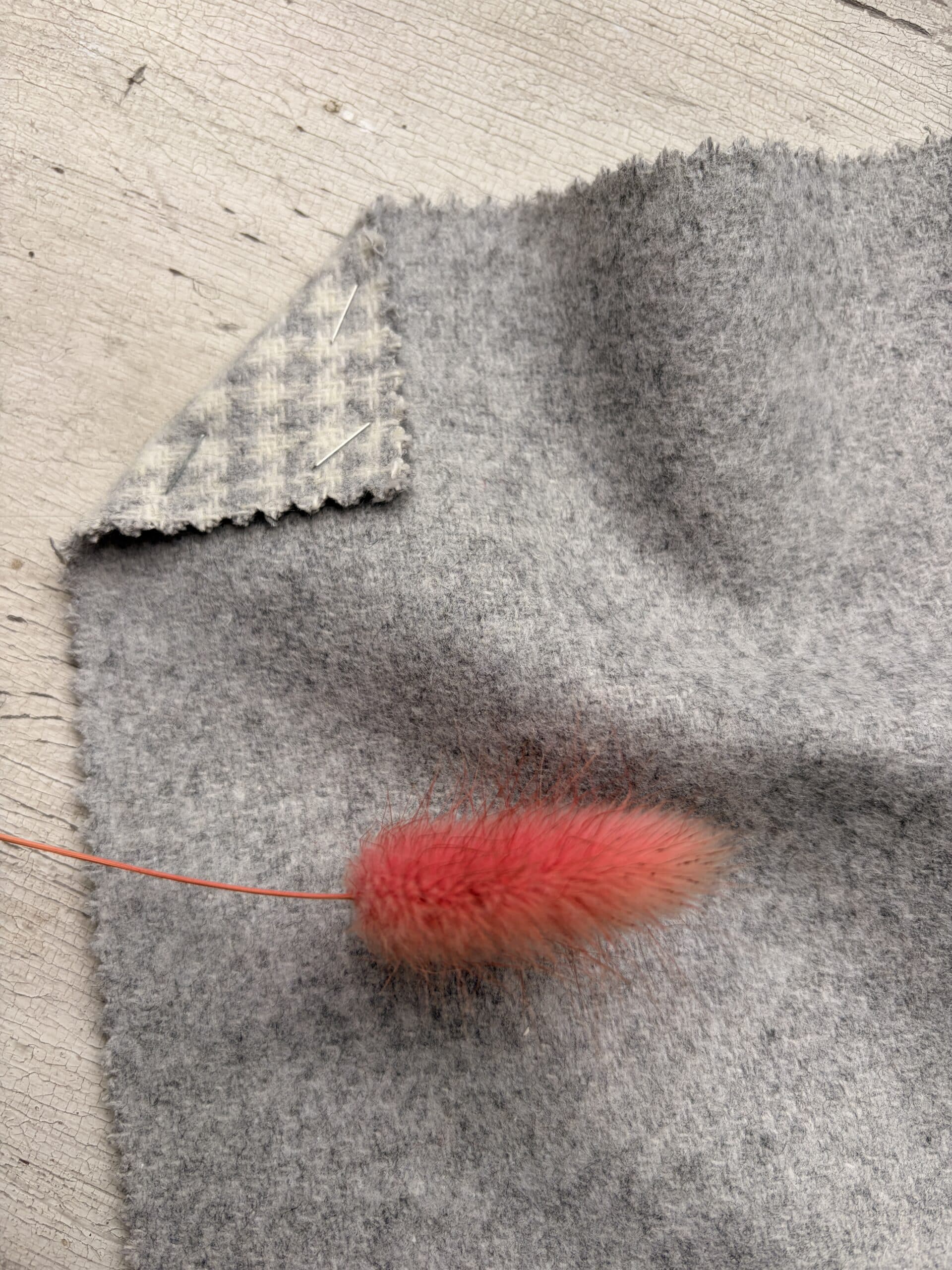 tissu réversible gris chiné et bleu (copie)