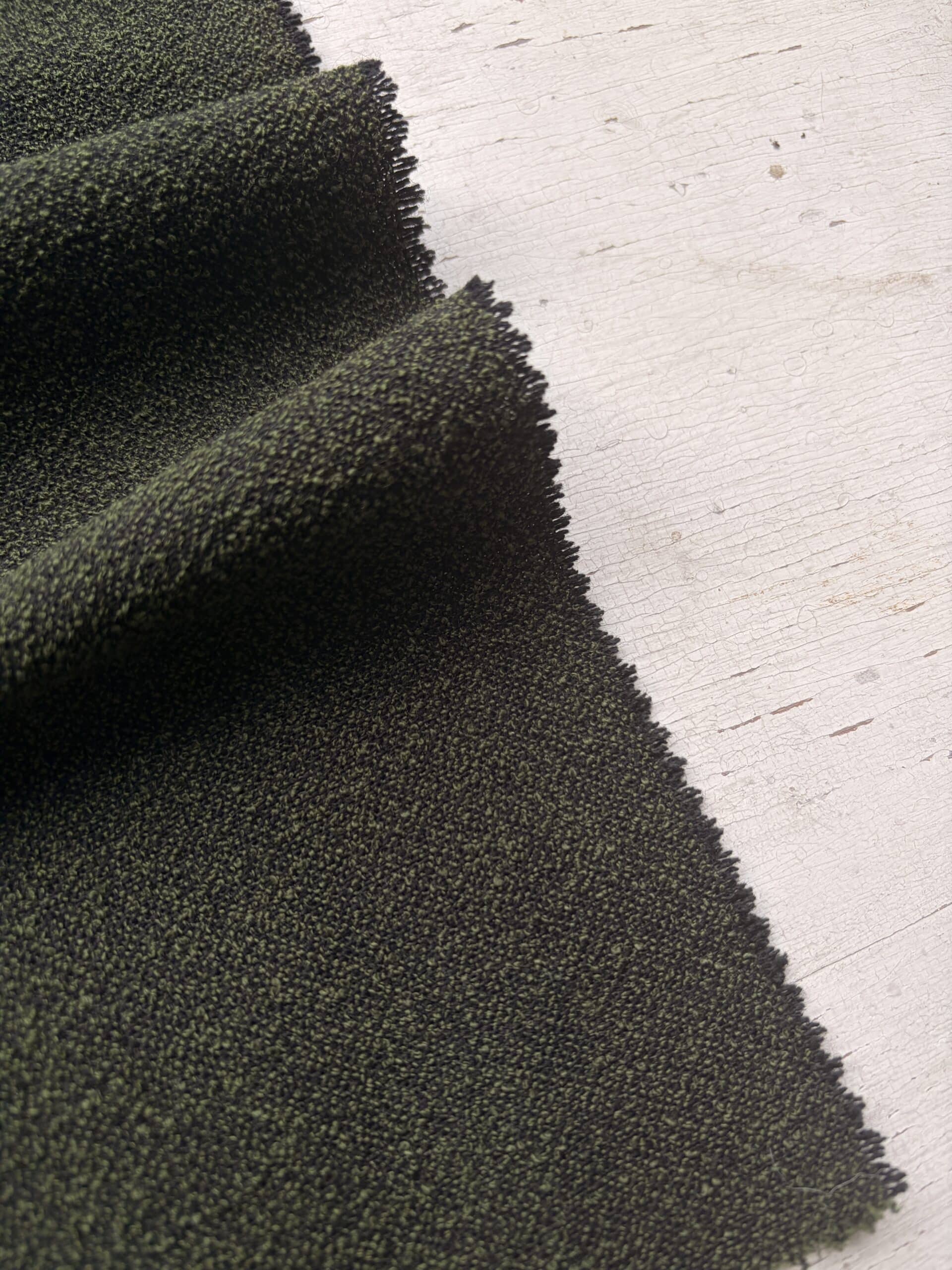 tissu texturé vert chiné