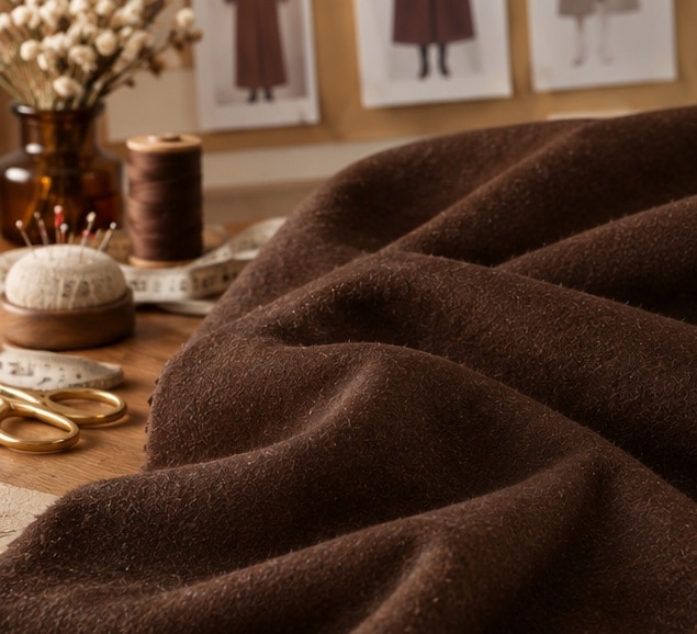 drap de laine marron